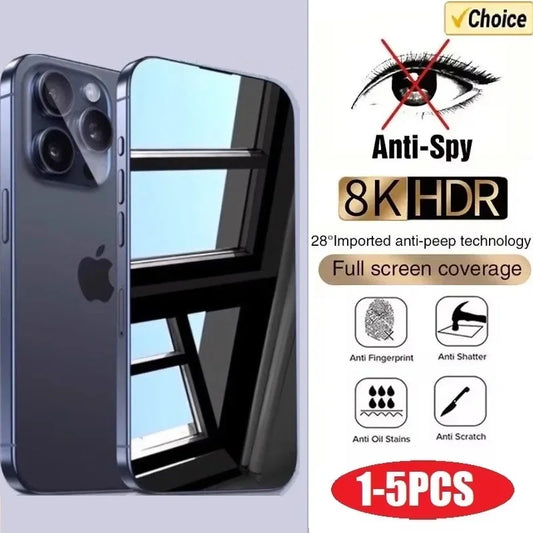 Privacy Screen Protector for iPhone - Anti-Spy Tempered Glass for iPhone 6 7 8 X XS XR 11 12 13 14 15 16 17 Pro Max Mini Plus