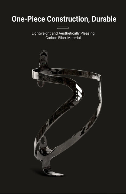 MANA 12g Marble-Pattern Carbon Fiber Bicycle Bottle Cage — Ultra-Light Full Carbon with Aluminum Alloy Screws for Road/MTB/Gravel
