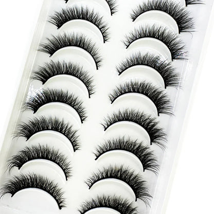 10 Pairs 3D Mink False Eyelashes – Natural Long & Short Fake Lashes Makeup Kit (38 Styles)