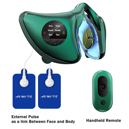 V-Shaped Facial Massager - Lift and Tighten Jawline, Mandibular Muscle Toning, Weight Loss Instrument with Phototherapy for Face Care