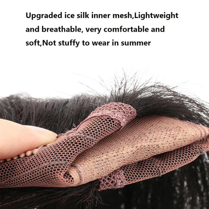 Silk Top Swiss Lace Clip-In Topper – Straight Real Human Hair Toupee with Bangs, Breathable & Soft, Blonde Color