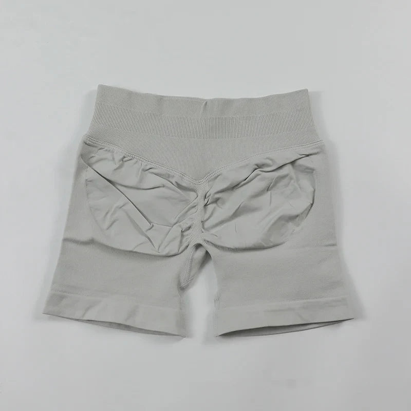 Impact Seamless Scrunch Bum Yoga Shorts – Low Ribbed Waistband, High Stretch Workout & Running Gym Shorts
