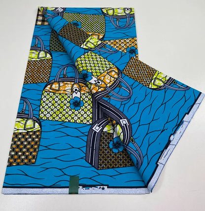 African Real Print Ankara Wax Fabric - Soft 100% Cotton Pagne 6 Yards