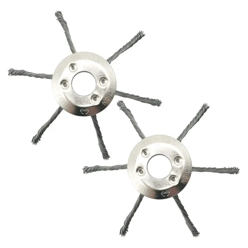 LUSQI Steel Wire Wheel Grass Trimmer Head – 6/8/9 Inch Universal Brush Cutter Attachment for Weed, Moss & Rust Removal for Straight Shaft Trimmers