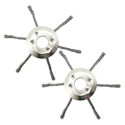 LUSQI Steel Wire Wheel Grass Trimmer Head – 6/8/9 Inch Universal Brush Cutter Attachment for Weed, Moss & Rust Removal for Straight Shaft Trimmers