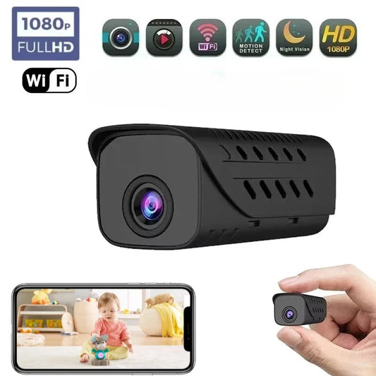 H9W 1080P Mini WiFi Camera - IP Webcam with Remote Monitoring, Night Vision & Built-In Battery