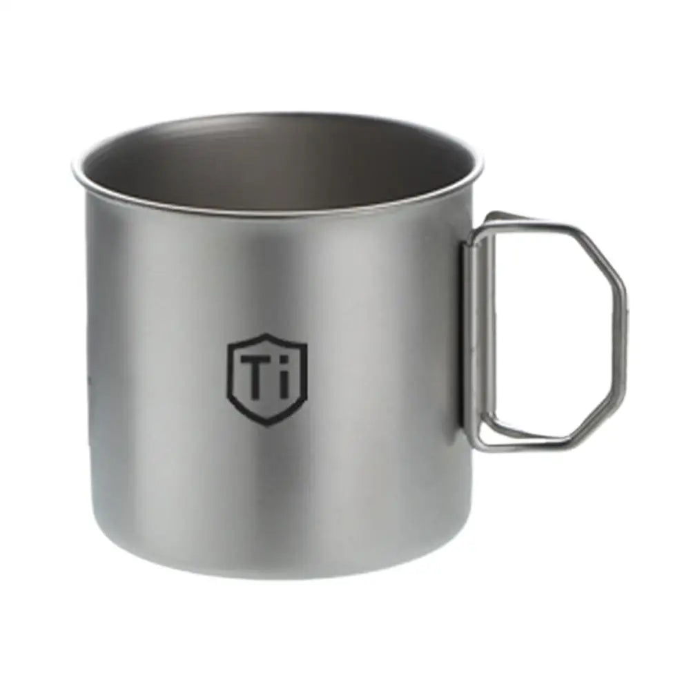 Ultralight Titanium Camping Cup - Foldable Handle Outdoor Mug for Hiking, Picnic, Coffee & Travel