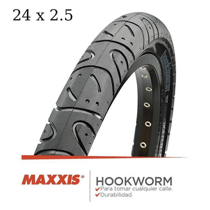 MAXXIS Hookworm BMX Bike Tire – 26x2.5 Wire Bead Clincher for Street, Park & Flatland