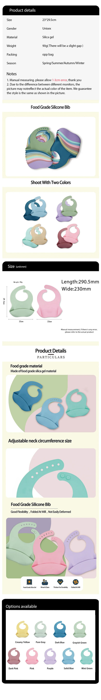3D Waterproof Baby Bib – Cute Cartoon Animal Print, Adjustable Soft Silicone Feeding Bib for Boys & Girls