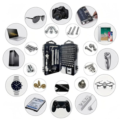 115-in-1 Precision Screwdriver Kit - Professional Repair Tool Set for Electronics Phone Watch and Auto Maintenance