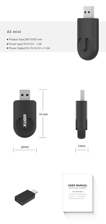 XUDA NEW Wireless CarPlay and Android Auto Adapter - Smart Mini Box, Plug and Play, Fast WiFi Connect - Universal Fit for Nissan