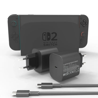 Switch 2 60W Fast Charger – PD 3.0 Certified Power Adapter for NS2 Console, Rapid Gaming Charging