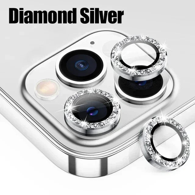3PCS Metal Camera Lens Protector - Tempered Glass Cover for iPhone 11 12 13 14 15 Pro Max & Plus