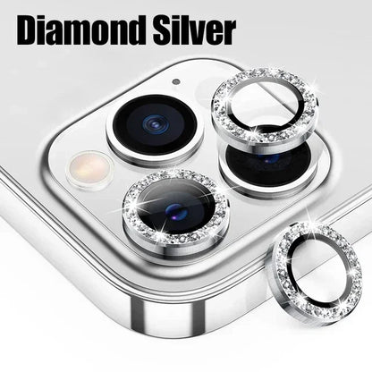3PCS Metal Camera Lens Protector - Tempered Glass Cover for iPhone 11 12 13 14 15 Pro Max & Plus