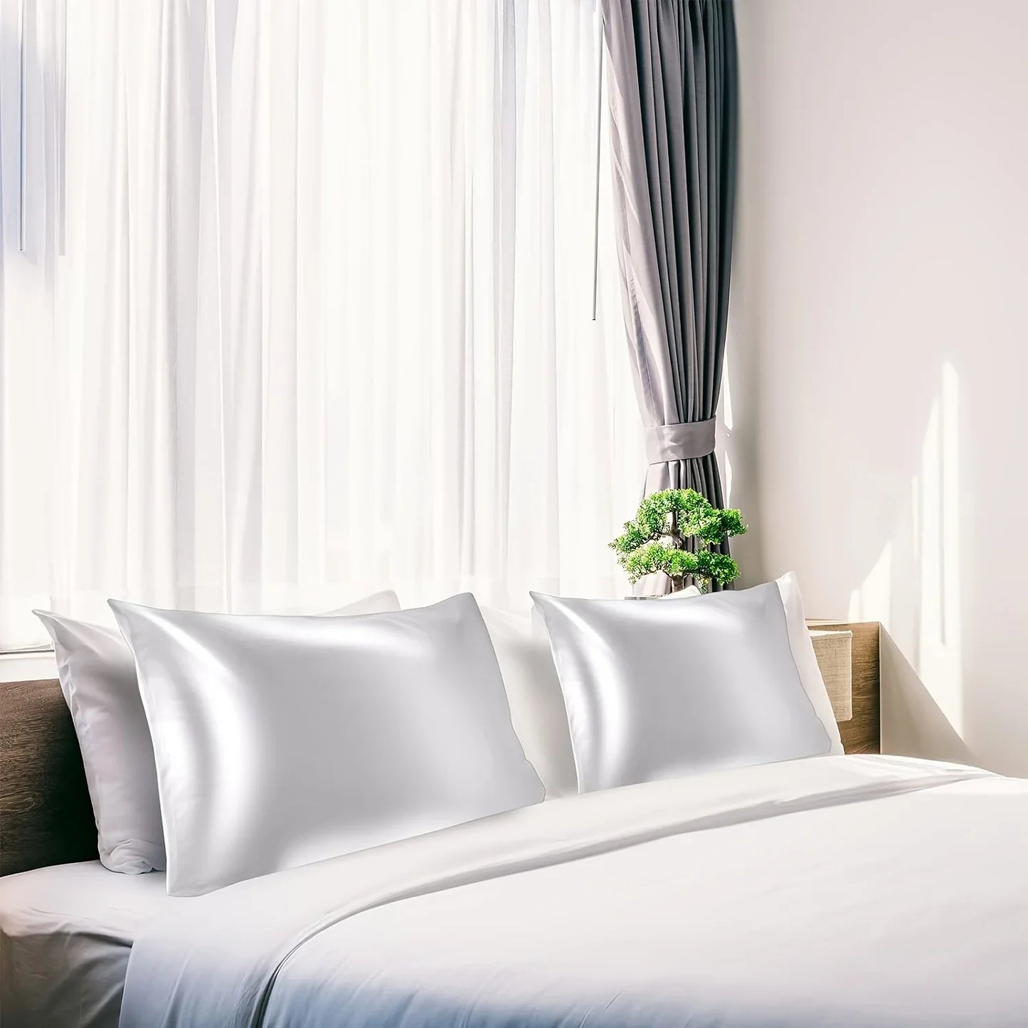 Boost Beauty Sleep Silky Satin Pillowcases - Cooling, Hair & Skin-Friendly, Easy-Care Sleep Essentials