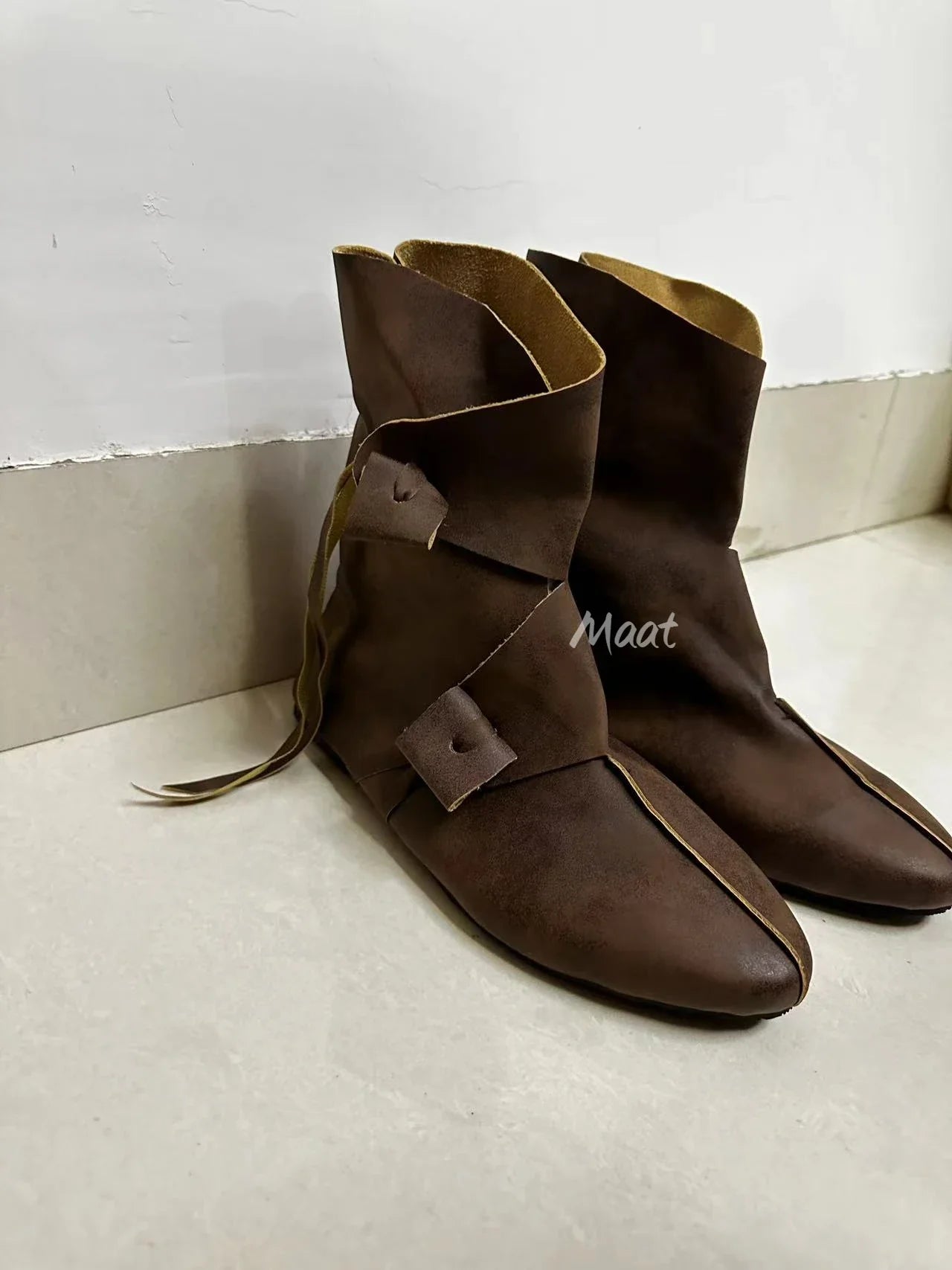 Men’s Medieval Cosplay Boots – PU Leather Ankle Shoes, Victorian Renaissance Style