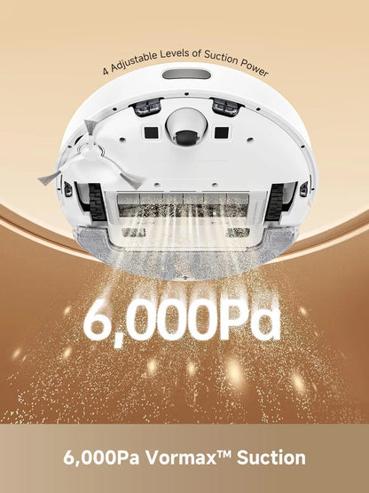 D10 Plus Gen 2 Robot Vacuum & Mop - Self Emptying Base, 6000Pa Suction and LiDAR Smart Navigation