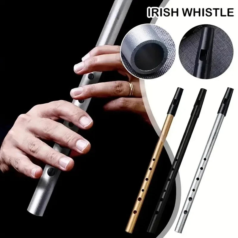 Miwayer Irish Tin Penny Whistle Flute C/D Key – 6 Hole Traditional Irish Music Instrument