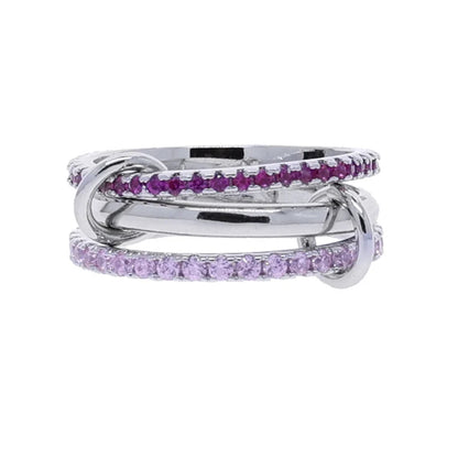 2026 Spinelli Stacking Rings - Iced Out 5A CZ Micro Pave Multi-Piece Engagement Finger Jewelry Set for Women