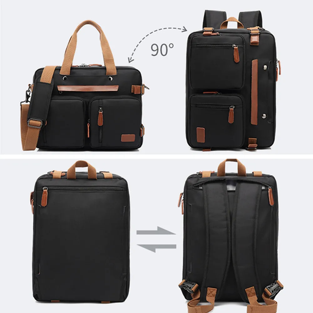 Convertible Laptop Backpack - 15.6/17.3 Inch Waterproof Nylon Travel & Business School Bag