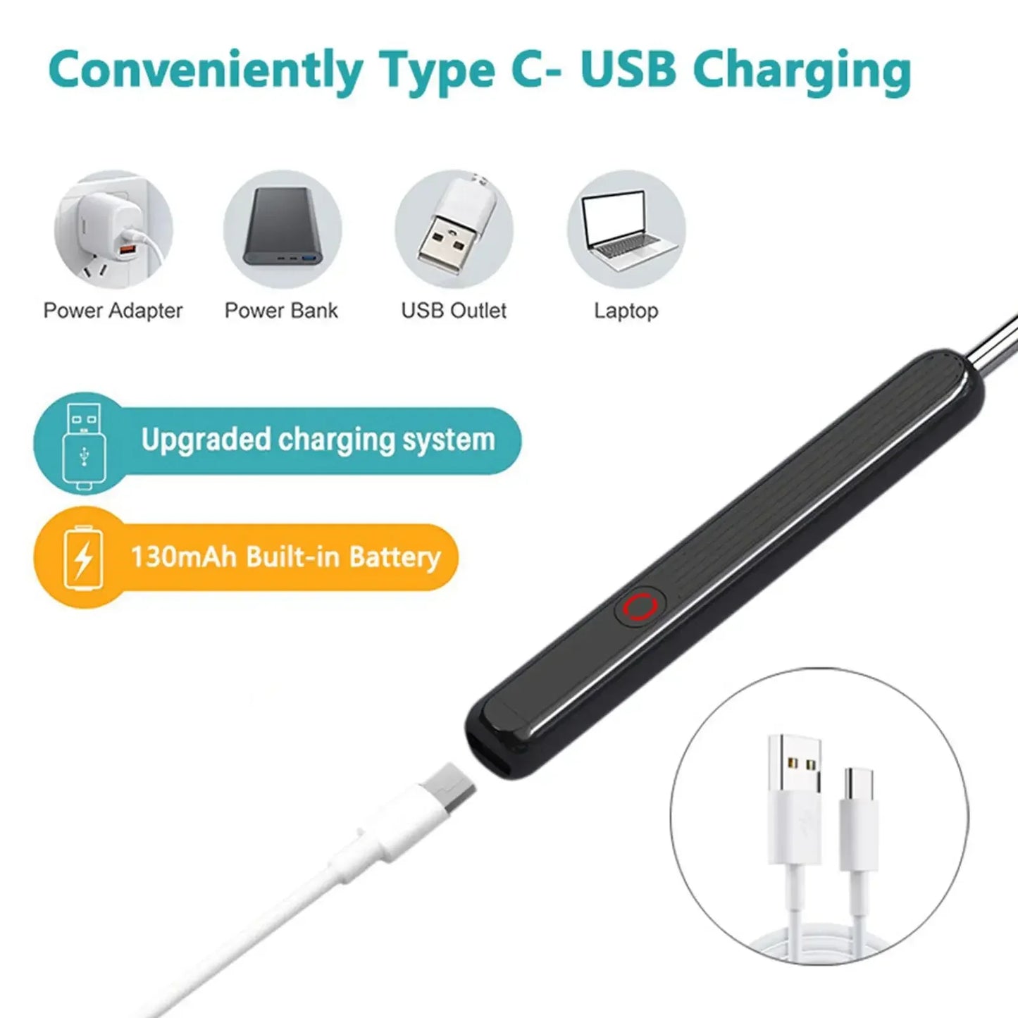 Wireless Smart Visual Ear Cleaner – 1296P Camera Otoscope Ear Wax Removal Health Care Kit