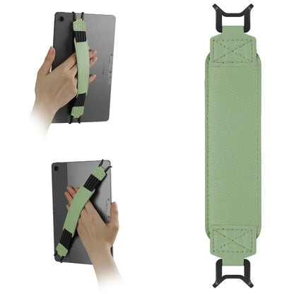 Leather Tablet Hand Strap - Universal Anti-Slip Anti-Drop EReader Holder for Kindle iPad Kobo Lenovo Sony & More
