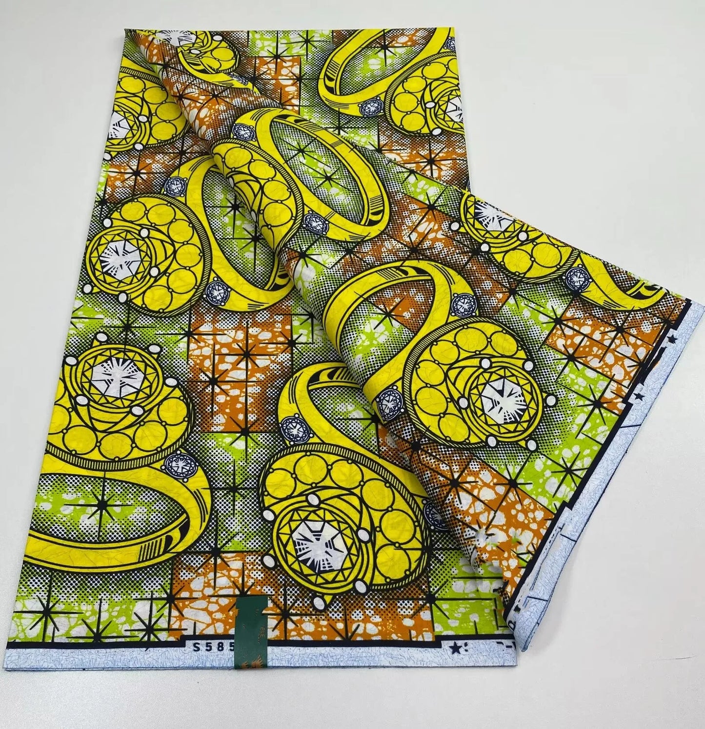 African Real Print Ankara Wax Fabric - Soft 100% Cotton Pagne 6 Yards