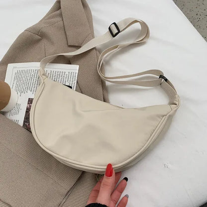 Upgraded Women's Messenger Bag – Simple Design Nylon Hobo, Small Vintage Shoulder Purse & Cloth Handbag