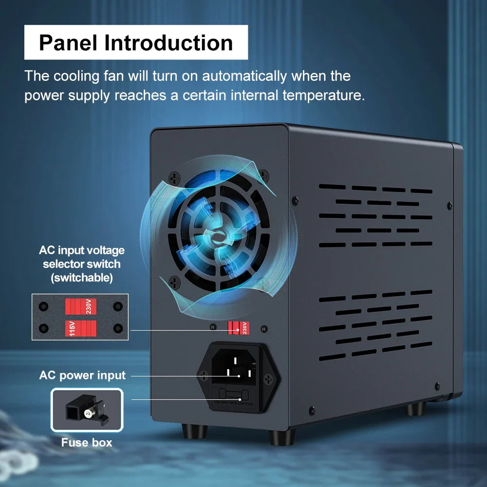Wanptek DC Power Supply – Adjustable 30V 10A / 60V 5A Lab Bench Voltage Regulator, Variable 120V 3A Power Supply