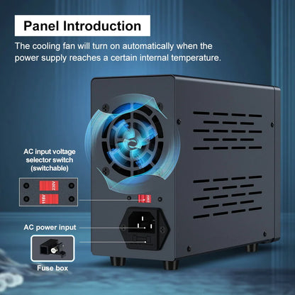 Wanptek Adjustable DC Bench Power Supply 30V 10A – Variable Lab Voltage Regulator 60V/5A & 120V/3A Precision Power Supply