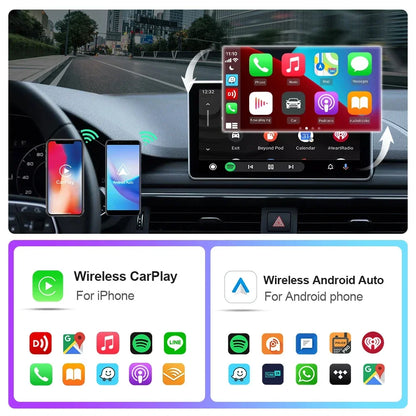 New Mini Wireless CarPlay Adapter - Android Auto Smart Dongle, Plug & Play, Compatible with Audi, Toyota, Mazda, Nissan, Chevrolet, Suzuki, Subaru