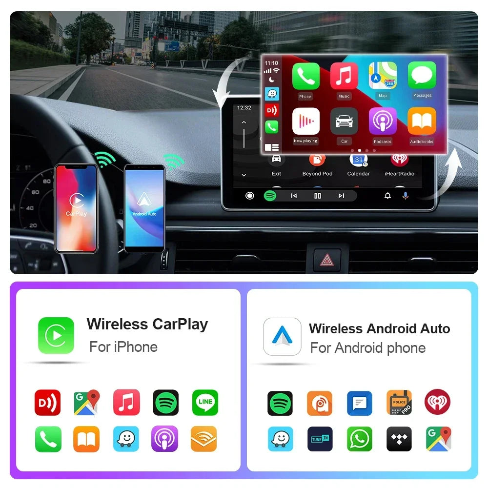 Mini CarPlay Box for Audi, Mercedes, Volvo, Volkswagen – Bluetooth Wireless Android Auto, Charging, Siri & iOS 15 Support