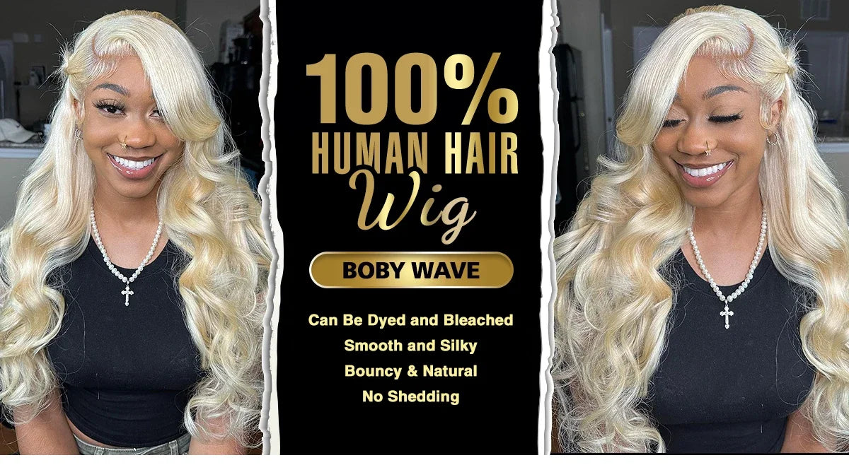 613 Honey Blonde Body Wave HD Lace Front Wig – 13x6 Transparent Lace, 13x4 Glueless Human Hair Wig, 180 Density for Women