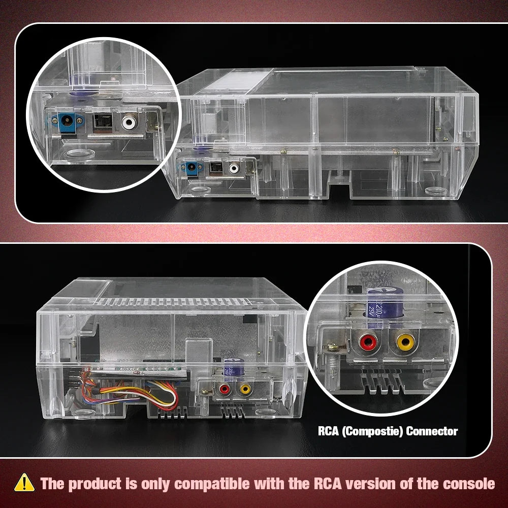 Bitfunx Transparent Replacement Housing Shell for NES - Protective Case for Nintendo Entertainment System Console