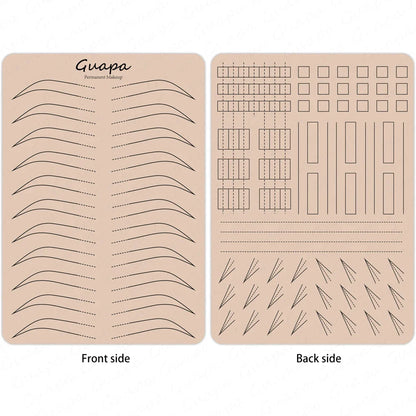 Silicone Practice Skin for Permanent Makeup — Double-Sided Latex Sheet with Brows Design for Hair Stroke Training