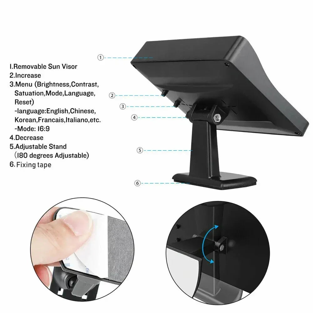 Wireless Car Reversing Backup Camera Kit – 4.3" Rear View Monitor for Vehicle Parking
