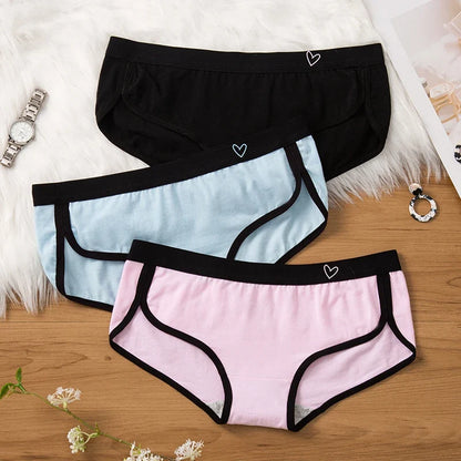 BANNIROU 3Pcs Women’s Cotton Briefs - Soft Breathable Low-Rise Sports Fitness Panties & Everyday Lingerie Underwear