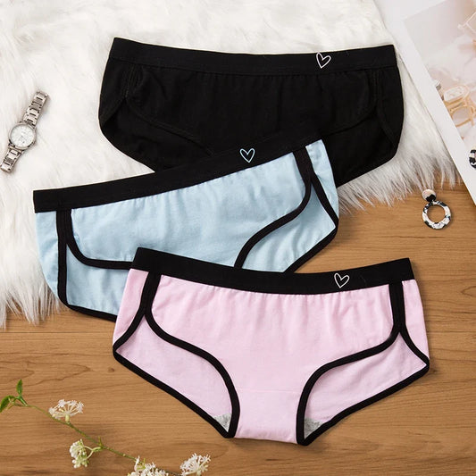 BANNIROU 3Pcs Women’s Cotton Briefs - Soft Breathable Low-Rise Sports Fitness Panties & Everyday Lingerie Underwear
