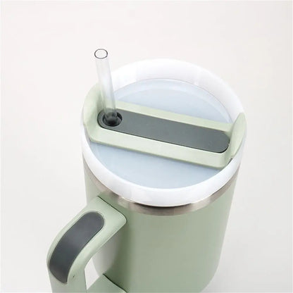 40oz Spill-Proof Tumbler Lid — Sealing Plastic Replacement for Stanley Quencher H2.0