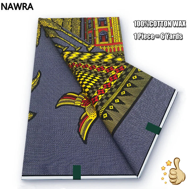 Original 100% Cotton African Wax Print Fabric - Soft Ankara Batik DIY Pagne