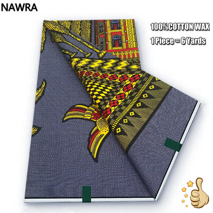 Original 100% Cotton African Wax Print Fabric - Soft Ankara Batik DIY Pagne