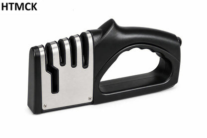 4-in-1 Kitchen Knife Sharpener - Multifunctional Handheld Tool for Knives and Scissors with Non-Slip Base