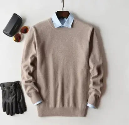 Men's Classic V-Neck Sweater - Cashmere Cotton Blend Warm Autumn Winter Pullover Casual Jumper