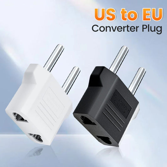 US to EU Plug Adapter - Universal Travel Power Converter for American, China & Korea Plugs 4.0/4.8mm