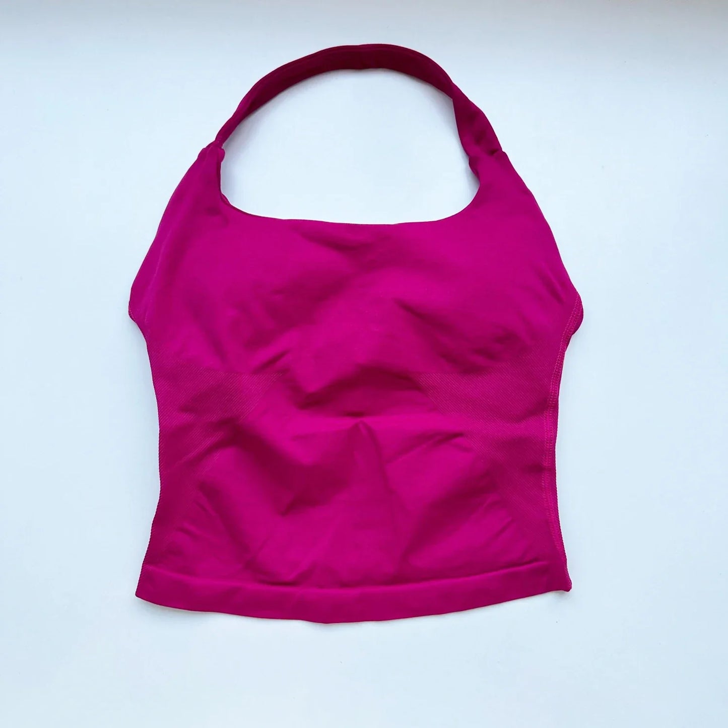 NCLAGEN Women’s Gym Halter Top - Longline Strappy Padded Tank for Yoga, Fitness, Running & Activewear Workouts
