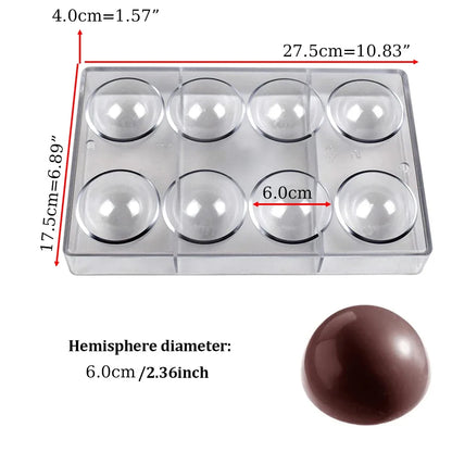 3D Polycarbonate Chocolate Mold - Sphere Diamond Chocolate Bomb & Bonbon Baking Mold for Professional Candy Making
