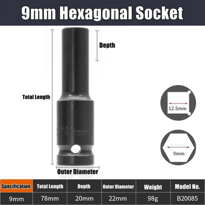 1/2-Inch Drive Impact Socket Set - 10-Piece 6-Point Metric Carbon Steel Sockets with Storage Case
