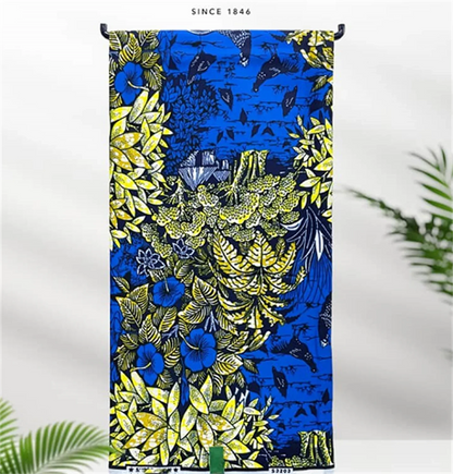 African Real Print Ankara Wax Fabric - Soft 100% Cotton Pagne 6 Yards