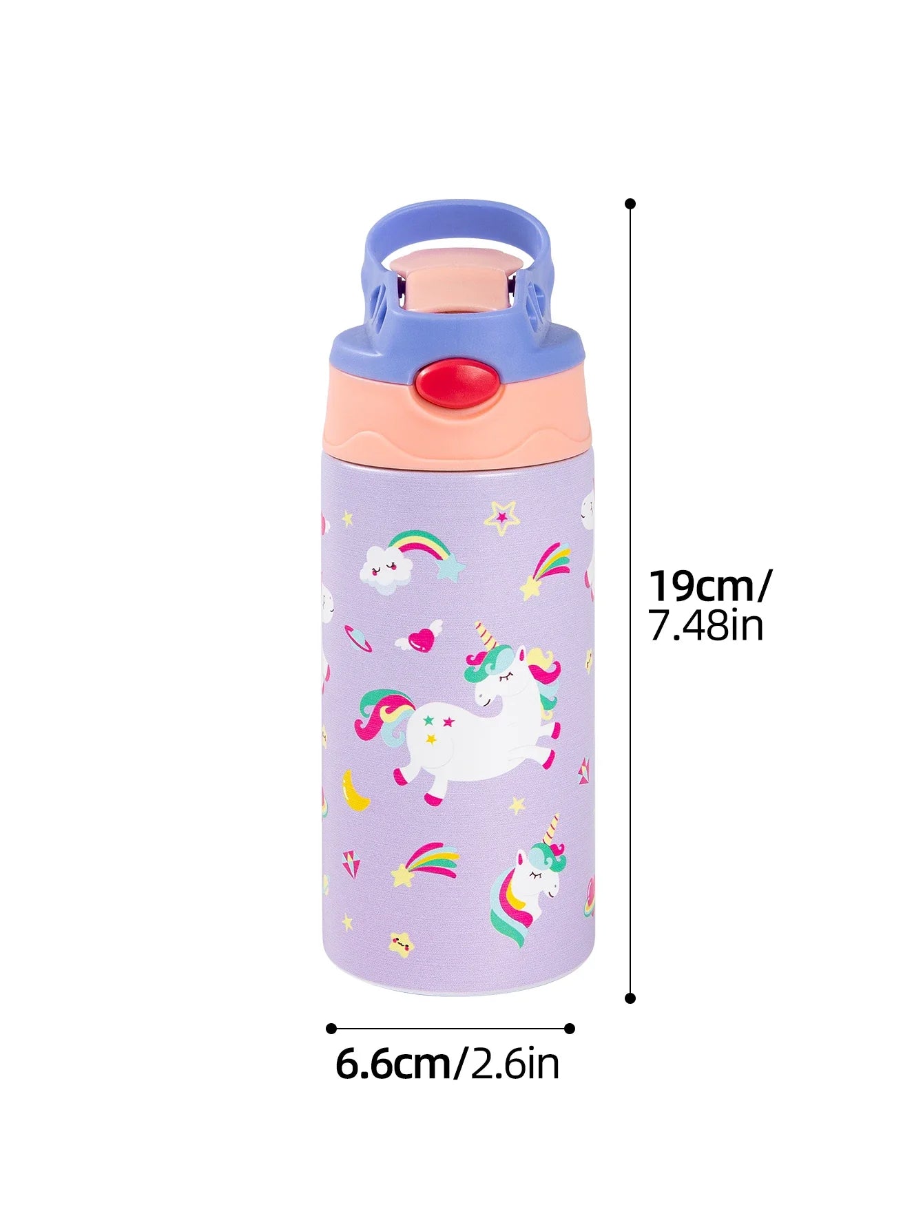 Cartoon Stainless Steel Insulated Cup — Animal Print Thermal Tumbler with Straw Lid, Bow Design Coffee Cup Gift