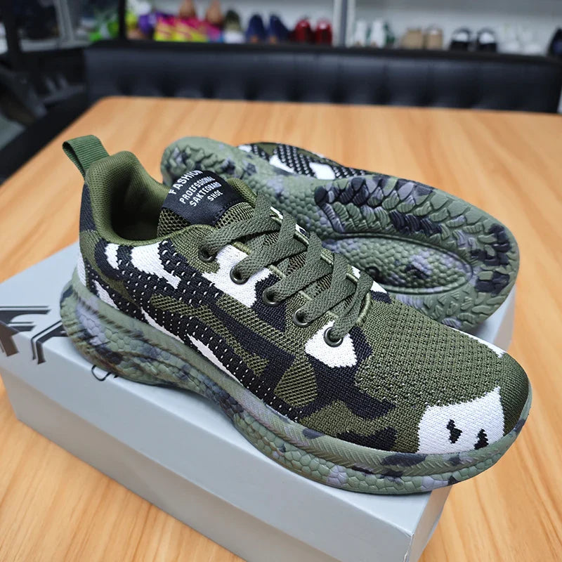 Men’s Camouflage Running Shoes – Breathable Lightweight Sports Sneakers for Jogging, Hiking & Fitness Training